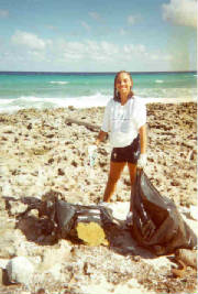North Side Tourism Beach Clean up October 2000 - Priscilla 'Grabbit' in action 