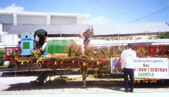 Our Principal helping us with float preparation.