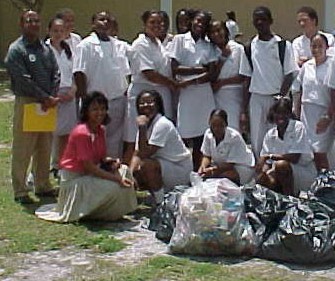  School yard clean up - Earth Day 2002